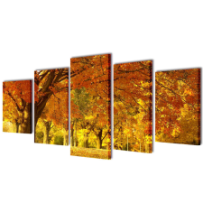 vidaXL Nyomtatott vászon falikép szett juharfa 100 x 50 cm grafika, keretezett kép
