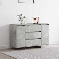 vidaXL Oldalszekrény Beton Szürke 120x41x75 cm Műanyag Fa bútor