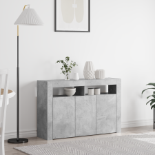 vidaXL Oldalszekrény Beton Szürke Mérnöki Fa 116 x 30 x 75 cm Téglalap bútor