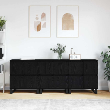 vidaXL Oldalszekrények 3 pcs Musta tammi 180 x 35 x 70 cm Faanyag bútor