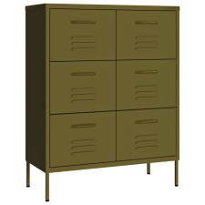 vidaXL olívazöld acél fiókos szekrény 80 x 35 x 101,5 cm (336144) bútor