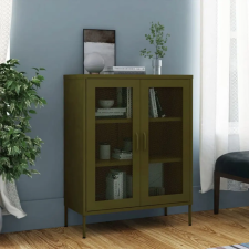 vidaXL olívazöld acél tárolószekrény 80 x 35 x 101,5 cm irattároló szekrény