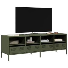 vidaXL olívazöld hidegen hengerelt acél TV-szekrény 135x39x43,5 cm bútor