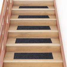 vidaXL öntapadós lépcsőszőnyegek 15 db 76 x 20 cm szürke téglalap alakú lakástextília