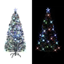 vidaXL optikai szálas műkarácsonyfa talppal/LED fénnyel 210 cm műfenyő