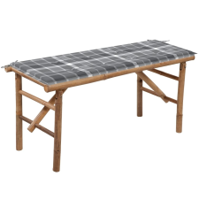vidaXL összecsukható bambusz kerti pad párnával 118 cm kerti bútor