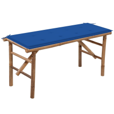 vidaXL összecsukható bambusz kerti pad párnával 118 cm kerti bútor