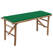 vidaXL összecsukható bambusz kerti pad párnával 118 cm kerti bútor