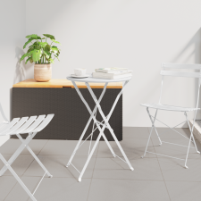 vidaXL Összecsukható Bisztróasztal Fehér Ø50x71 cm Porbevonatos Acél kerti bútor
