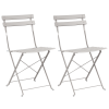 vidaXL Összecsukható Kerti Székek 2 db Bézs Acél (42002959)