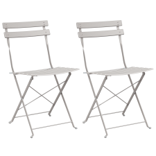 vidaXL Összecsukható Kerti Székek 2 db Bézs Acél (42002959) kerti bútor