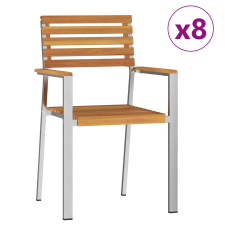 vidaXL Összecsukható kerti székek 8 db 54.5x56x89 cm Tömör akácfából (3334848) kerti bútor