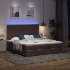 vidaXL Oszmán ágykeret matraccal sötétbarna 160x200cm szövet ágy és ágykellék