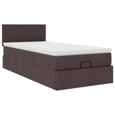 vidaXL oszmán ágykeret matraccal sötétbarna 90x200cm szövet (3311348) ágy és ágykellék