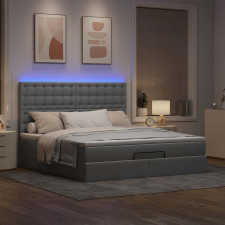vidaXL oszmán ágykeret matraccal Taupe 180x200cm szövet ágy és ágykellék
