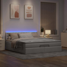 vidaXL oszmán ágykeret matracokkal tópszín 200x200cm szövet ágy és ágykellék