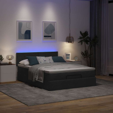vidaXL Ottomán ágy matraccal fekete 140x190 cm szövet ágy és ágykellék