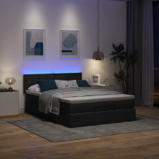 vidaXL Ottomán ágy matraccal fekete 140x190 cm szövet ágy és ágykellék