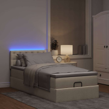 vidaXL Ottomán ágy matraccal krém 100x200 cm szövet ágy és ágykellék