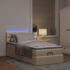 vidaXL Ottomán ágy matraccal krém 90x200 cm szövet ágy és ágykellék