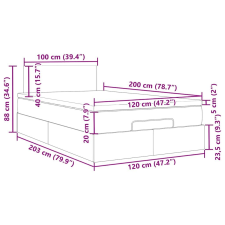 vidaXL Ottomán ágy matraccal sötétbarna 120x200 cm szövet ágy és ágykellék