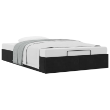 vidaXL Ottomán ágykeret matrac nélkül Fekete 120x200 cm bársony (3310957) ágy és ágykellék