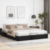 vidaXL Ottomán ágykeret matrac nélkül fekete 160x200 cm műbőr