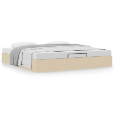 vidaXL Ottomán ágykeret matrac nélkül krém 180x200 cm szövet (3310901) ágy és ágykellék