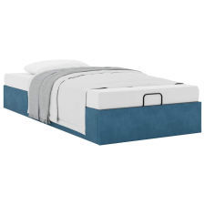 vidaXL Ottomán ágykeret matrac nélkül Sötétkék 80x200 cm bársony (3310929) ágy és ágykellék