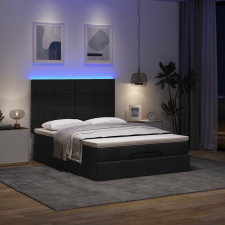 vidaXL Ottomán ágykeret matraccal fekete 140x200cm szövet ágy és ágykellék