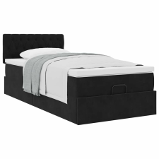 vidaXL Ottomán ágykeret matraccal fekete 80x200cm bársony ágy és ágykellék