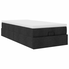vidaXL Ottomán ágykeret matraccal fekete 90x190cm szövet (3311073) ágy és ágykellék