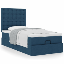 vidaXL Ottomán ágykeret matraccal kék 100x200cm anyaggal ágy és ágykellék
