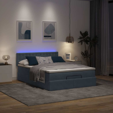 vidaXL Ottomán ágykeret matraccal sötét szürke 140x190cm bársony ágy és ágykellék
