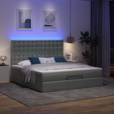 vidaXL Ottomán ágykeret matraccal sötét szürke 160x200cm szövet ágy és ágykellék