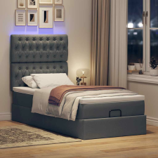 vidaXL Ottomán ágykeret matraccal sötét szürke 90x200cm szövet ágy és ágykellék