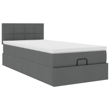 vidaXL Ottomán ágykeret matraccal sötét szürke 90x200cm szövet (3311429) ágy és ágykellék