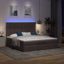 vidaXL Ottomán ágykeret matraccal sötétbarna 180x200cm szövet ágy és ágykellék