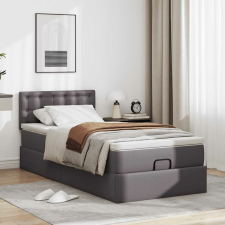 vidaXL Ottomán ágykeret matraccal Szürke 100x200cm műbőrrel ágy és ágykellék
