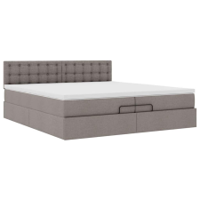 vidaXL Ottomán ágykeret matraccal tópszín 200x200 cm anyaggal (3311654) ágy és ágykellék
