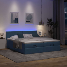 vidaXL Ottomán ágykeret matracokkal kék 180x200cm szövet ágy és ágykellék