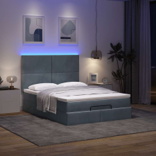 vidaXL Ottomán ágykeret matracokkal sötét szürke 140x190cm bársony ágy és ágykellék