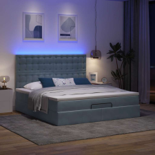vidaXL Ottomán ágykeret matracokkal sötét szürke 180x200cm bársony ágy és ágykellék