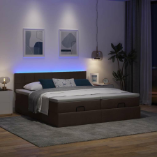 vidaXL Ottomán ágykeret matracokkal Sötétbarna 180x200cm szövet ágy és ágykellék