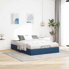 vidaXL Ottomán kék szövet ágykeret matrac nélkül 140 x 190 cm ágy és ágykellék