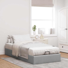 vidaXL Ottomán világosszürke szövet ágykeret matrac nélkül 100x200 cm ágy és ágykellék