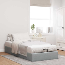 vidaXL Ottomán világosszürke szövet ágykeret matrac nélkül 80x200 cm ágy és ágykellék