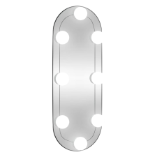 vidaXL ovális üveg falitükör LED fényekkel 15 x 40 cm (3189158) bútor