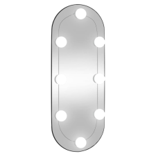 vidaXL ovális üveg falitükör LED fényekkel 20 x 50 cm (3189159) bútor