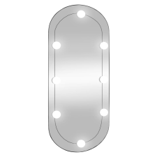 vidaXL ovális üveg falitükör LED fényekkel 35 x 80 cm (3189162) - Tükrök bútor